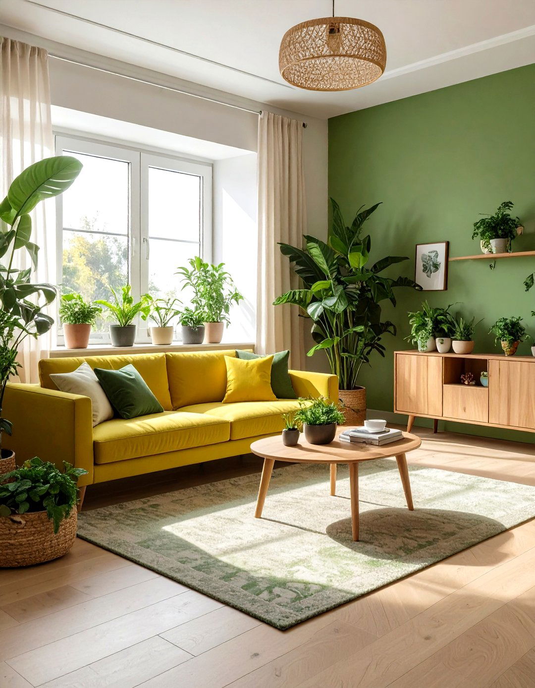 Yellow and green living room - 30 yellow living room ideas
