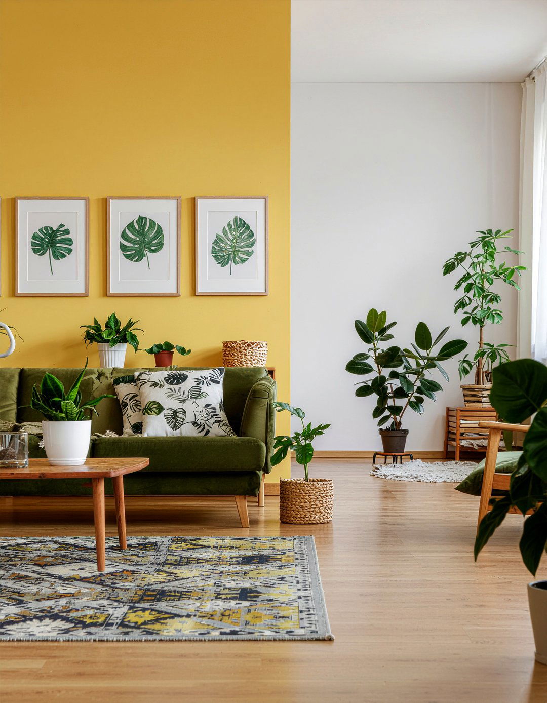 Yellow and green living room - 30 living room yellow walls