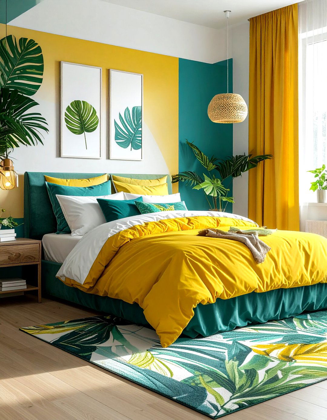 Yellow and teal bedroom - 30 yellow bedroom decor ideas