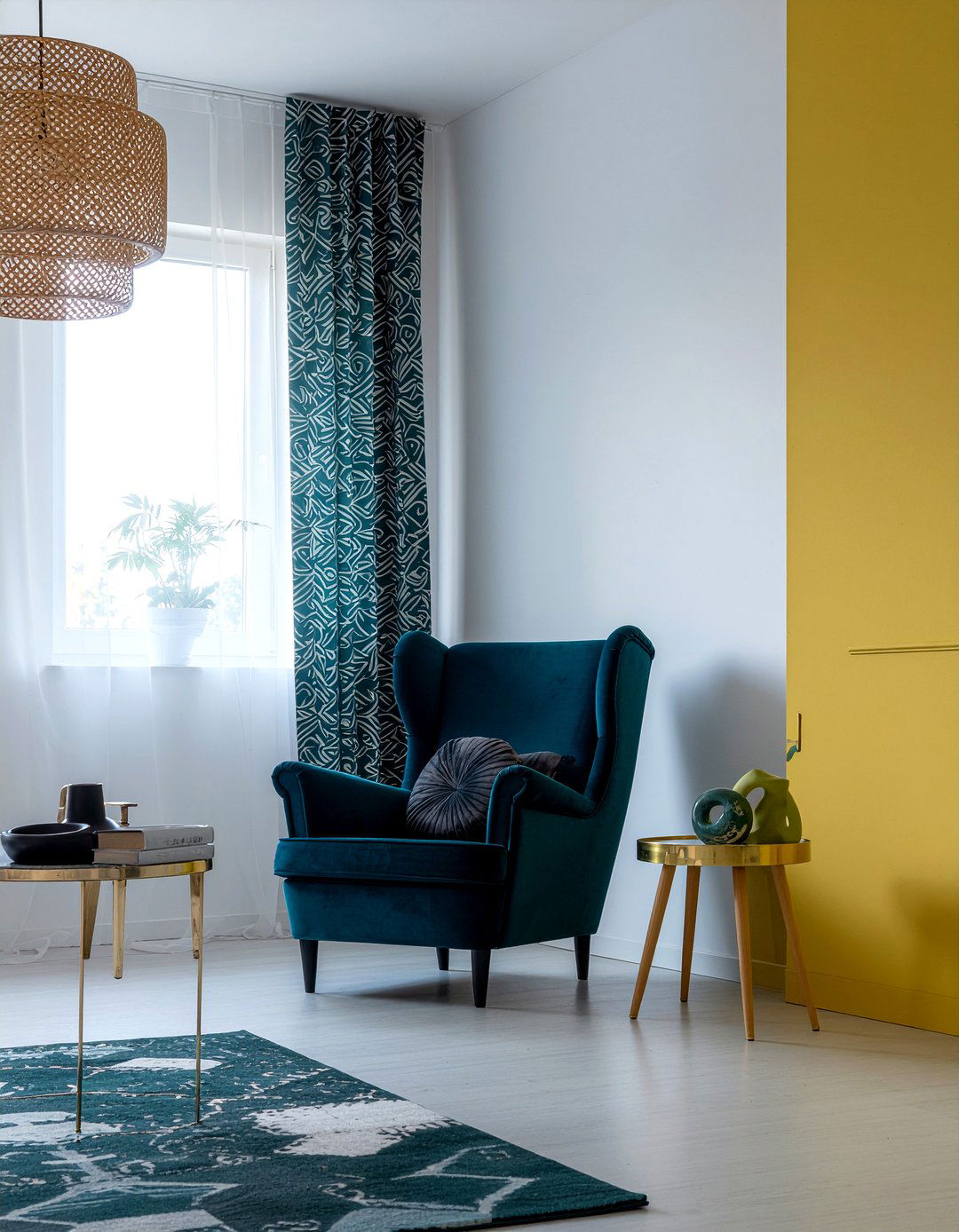 Yellow and teal living room - 30 living room yellow walls