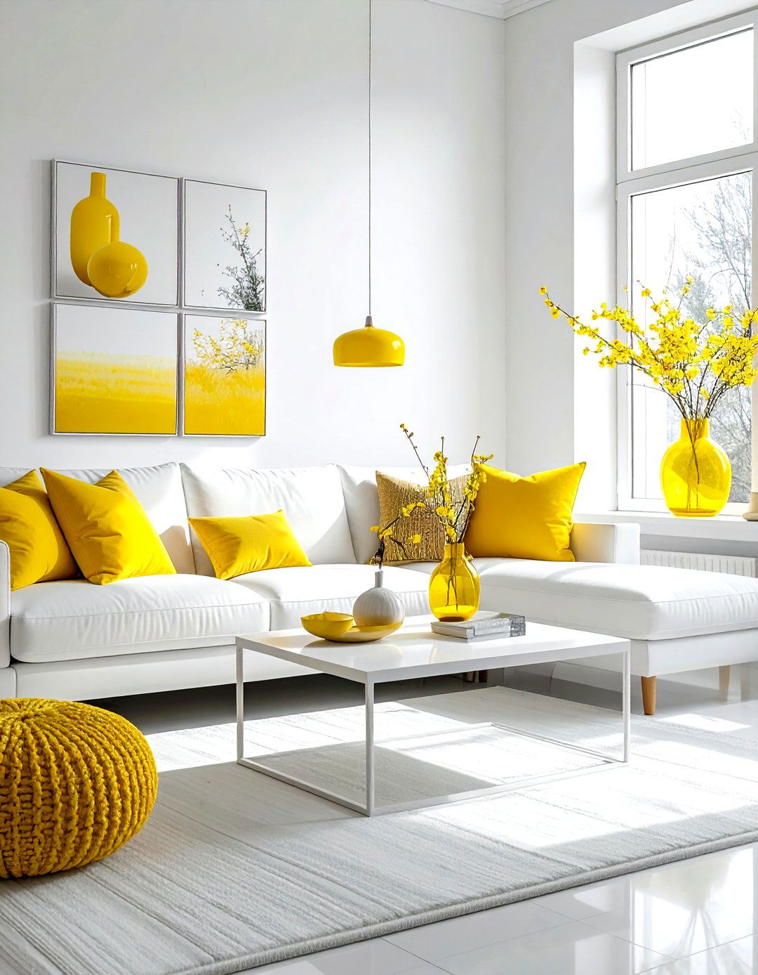 Yellow and white living room - 30 yellow living room ideas
