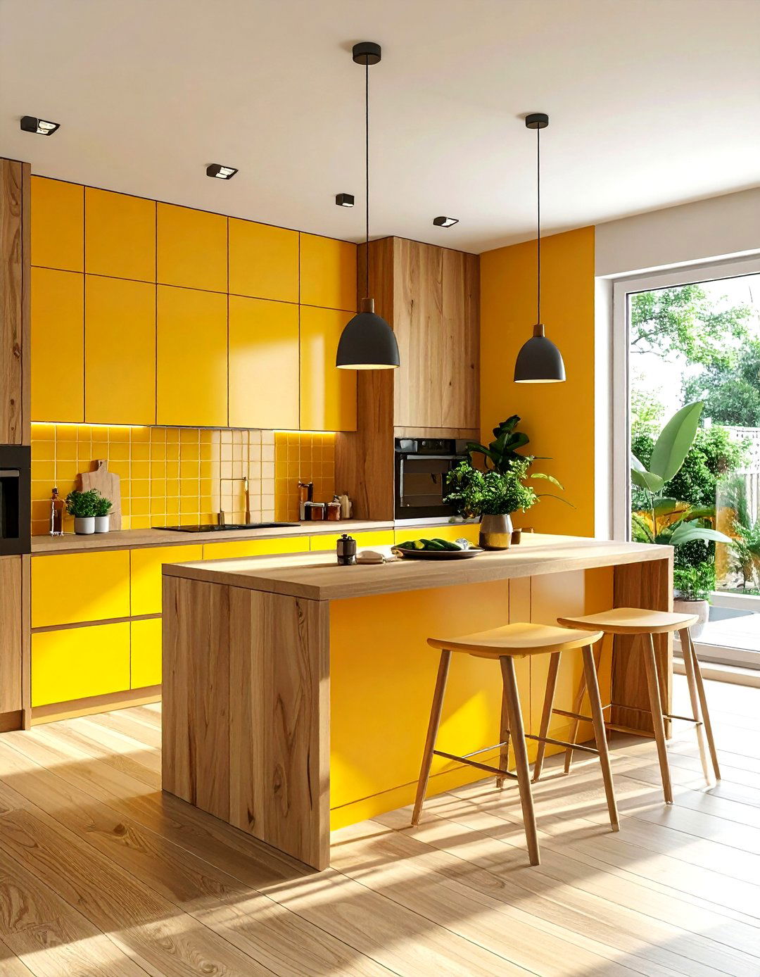 Yellow and wood kitchen - 30 yellow kitchen decor ideas