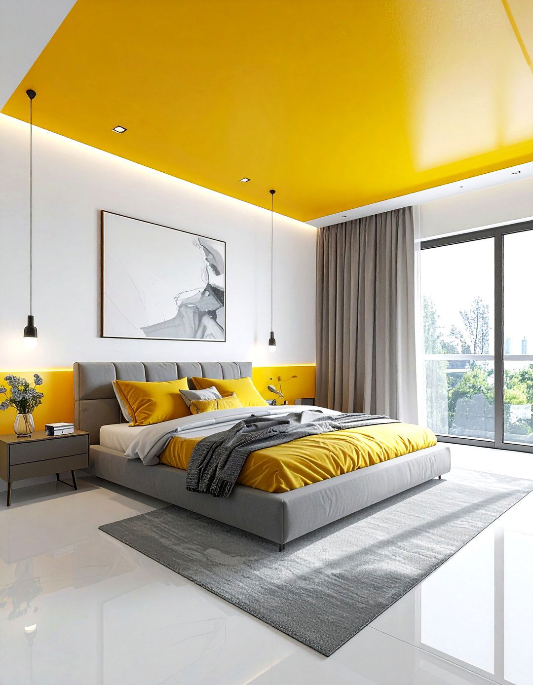 Yellow ceiling bedroom - 30 yellow bedroom decor ideas