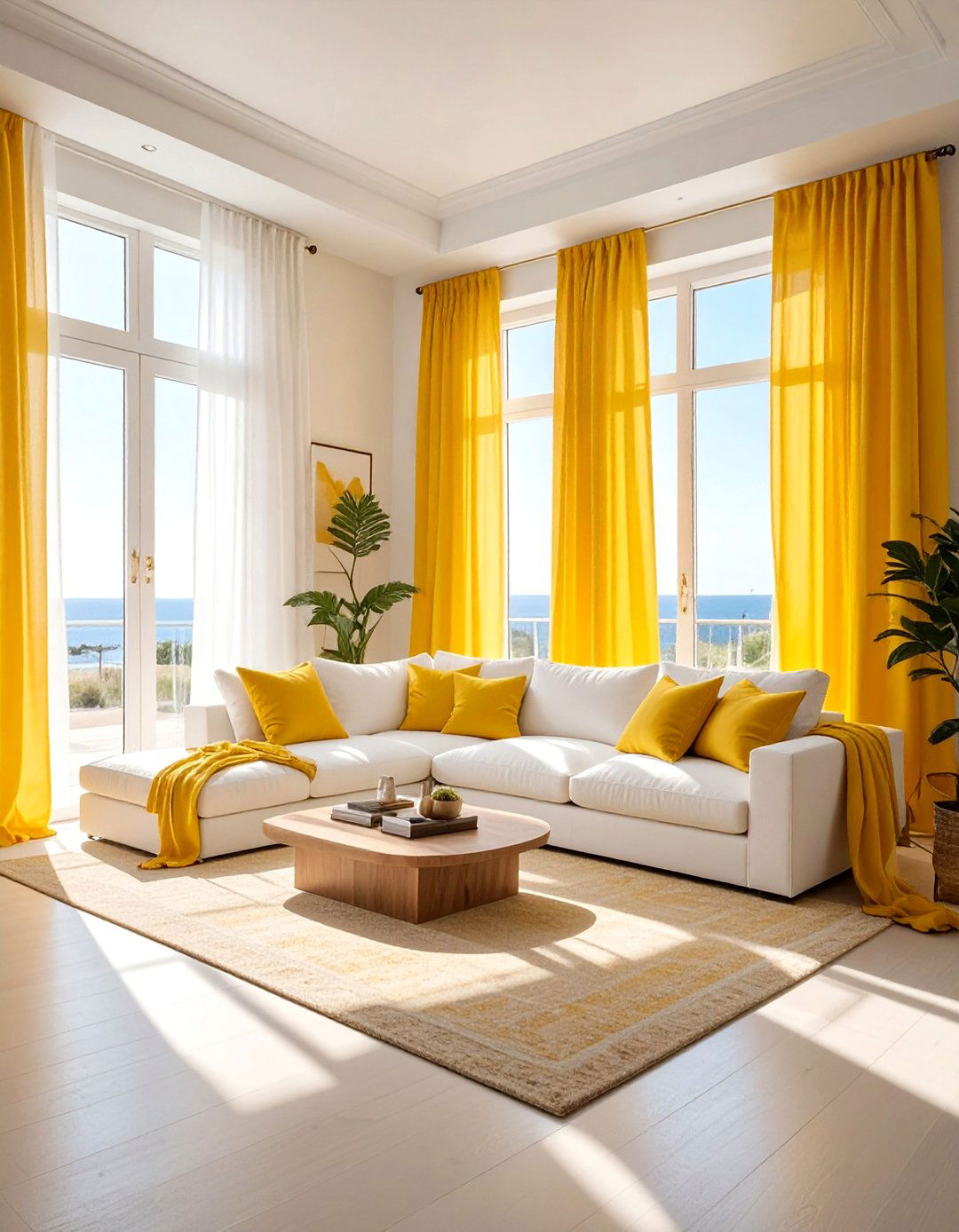 Yellow curtains living room - 30 bright yellow living room ideas
