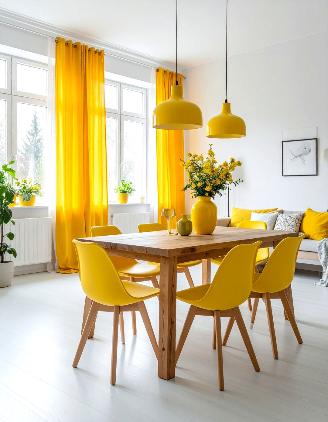 Yellow dining room decor - 30 colorful dining room ideas