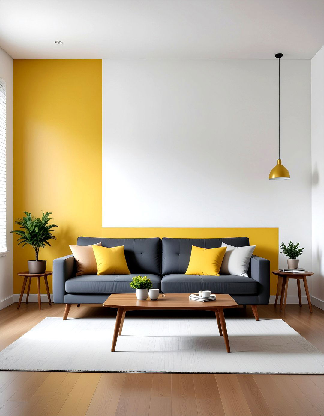 Yellow half painted wall - 30 living room half painted walls