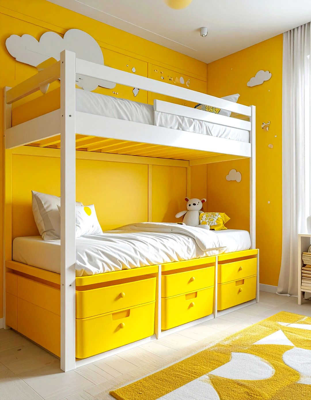 Yellow kids bedroom - 30 yellow and white bedroom ideas