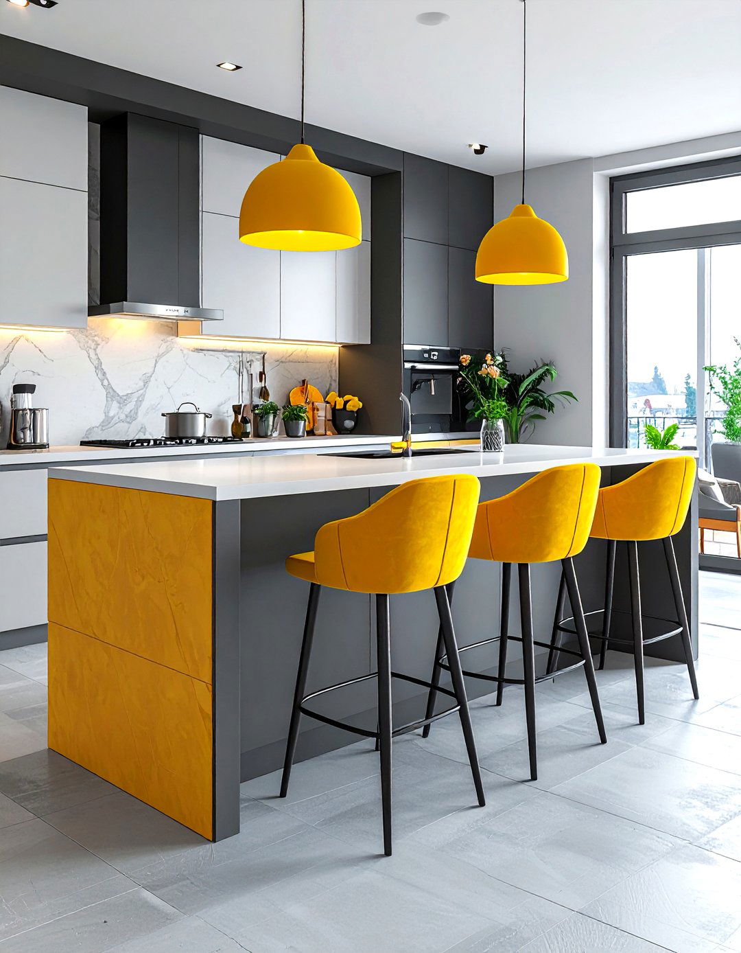 Yellow kitchen bar stools - 30 bright yellow kitchen ideas