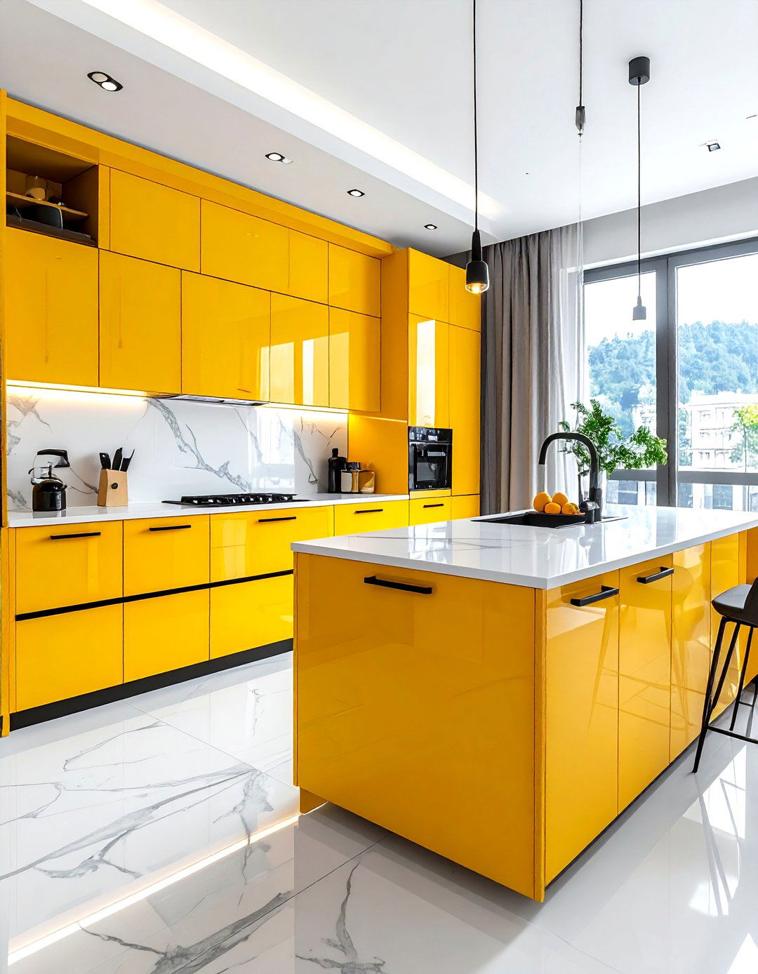 Yellow kitchen cabinets - 30 bright yellow kitchen ideas