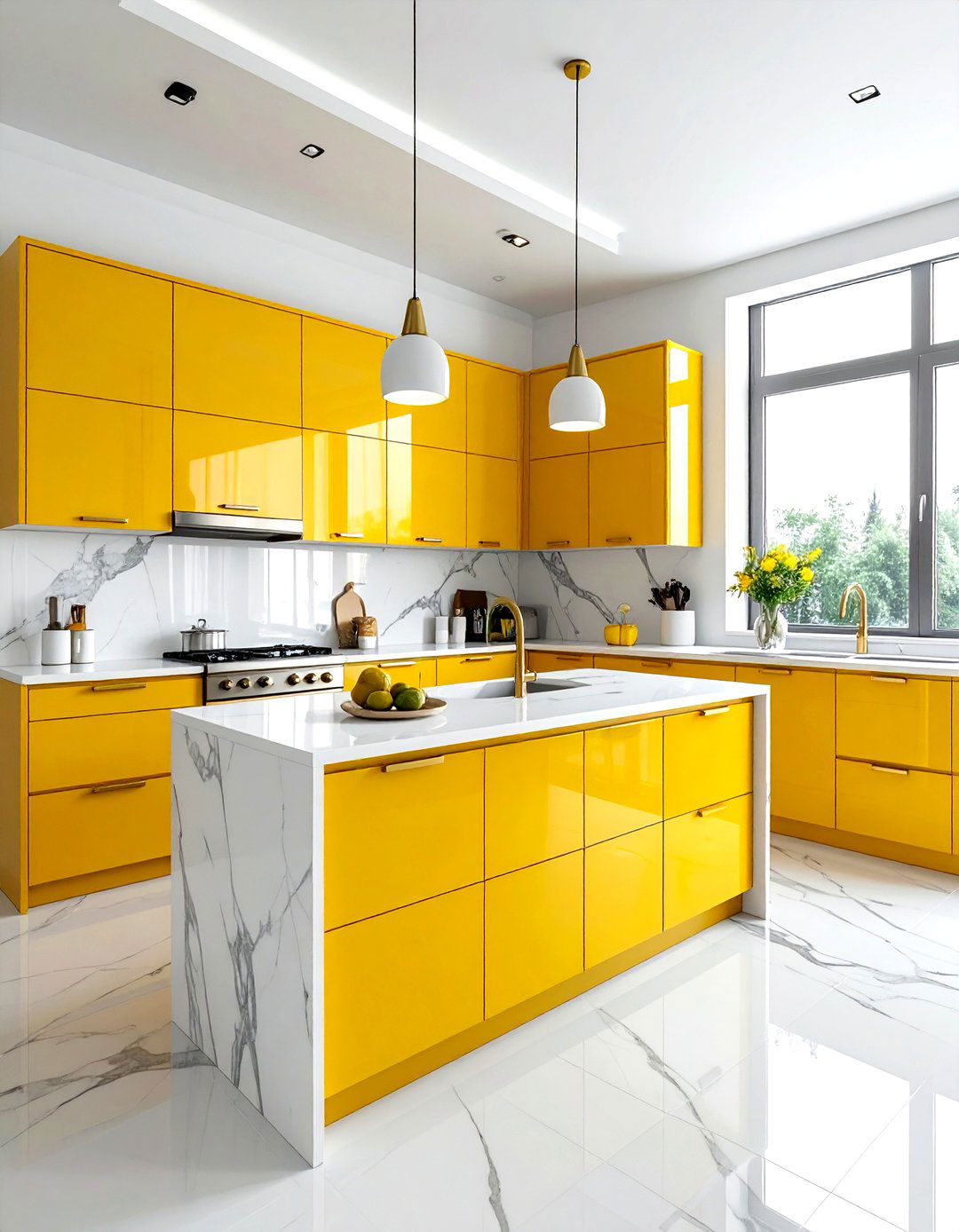 Yellow kitchen cabinets - 30 yellow kitchen decor ideas