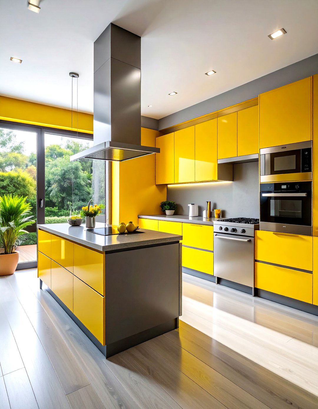 Yellow kitchen walls with gray cabinets - 30 gray and yellow kitchen ideas