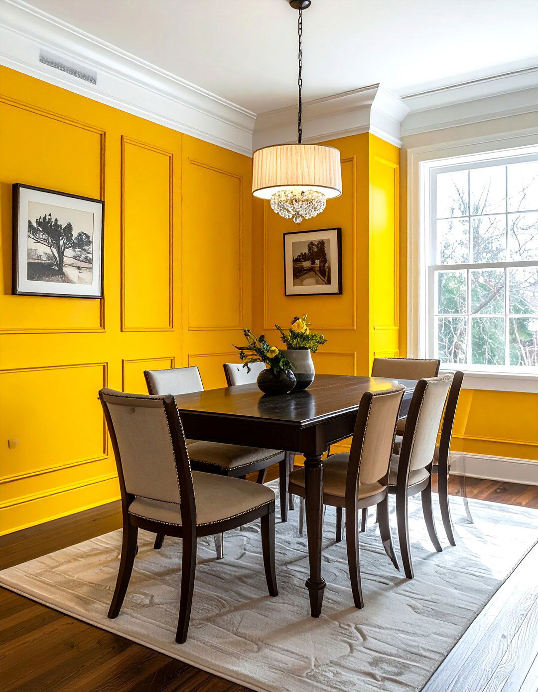 Yellow wainscoting dining room - 30 yellow dining room ideas
