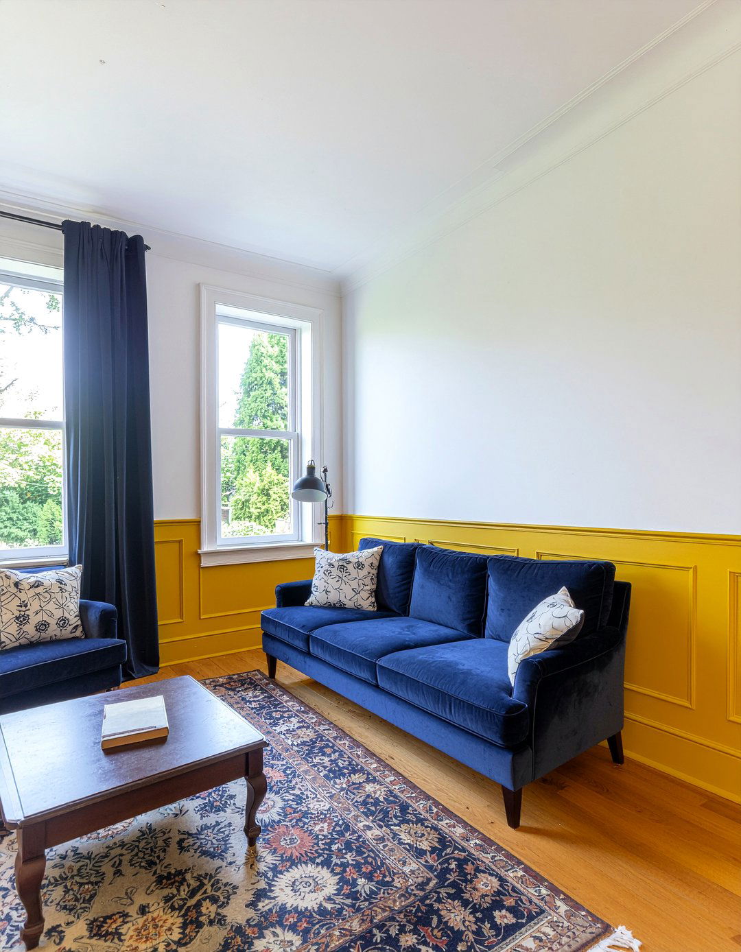 Yellow wainscoting living room - 30 living room yellow walls