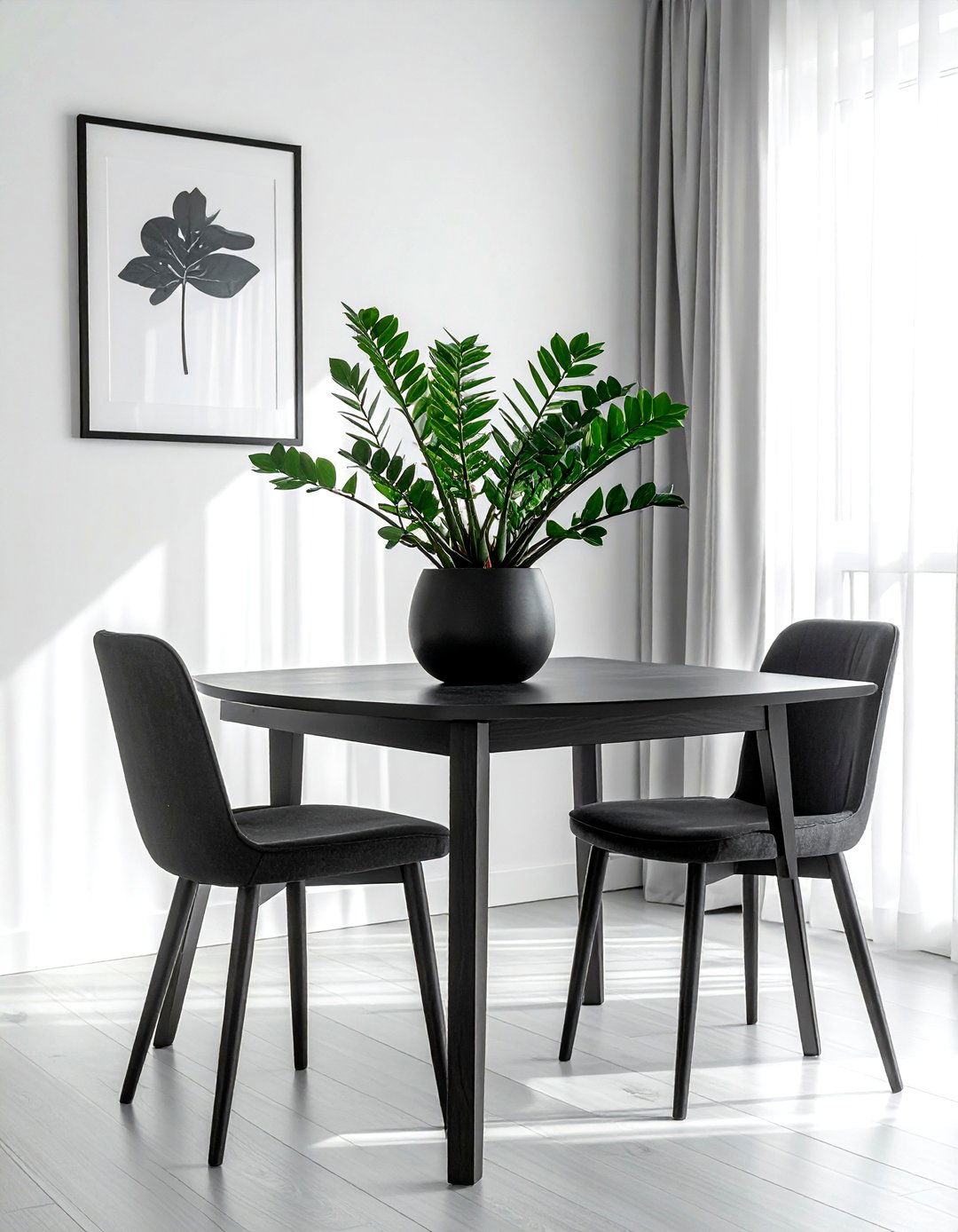 ZZ Plant in Low Light Dining Room - 30 dining room indoor plant ideas