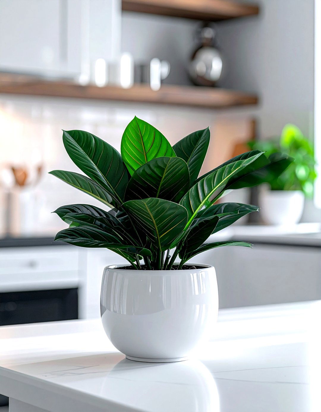 ZZ plant in low light kitchen - 30 kitchen plant ideas