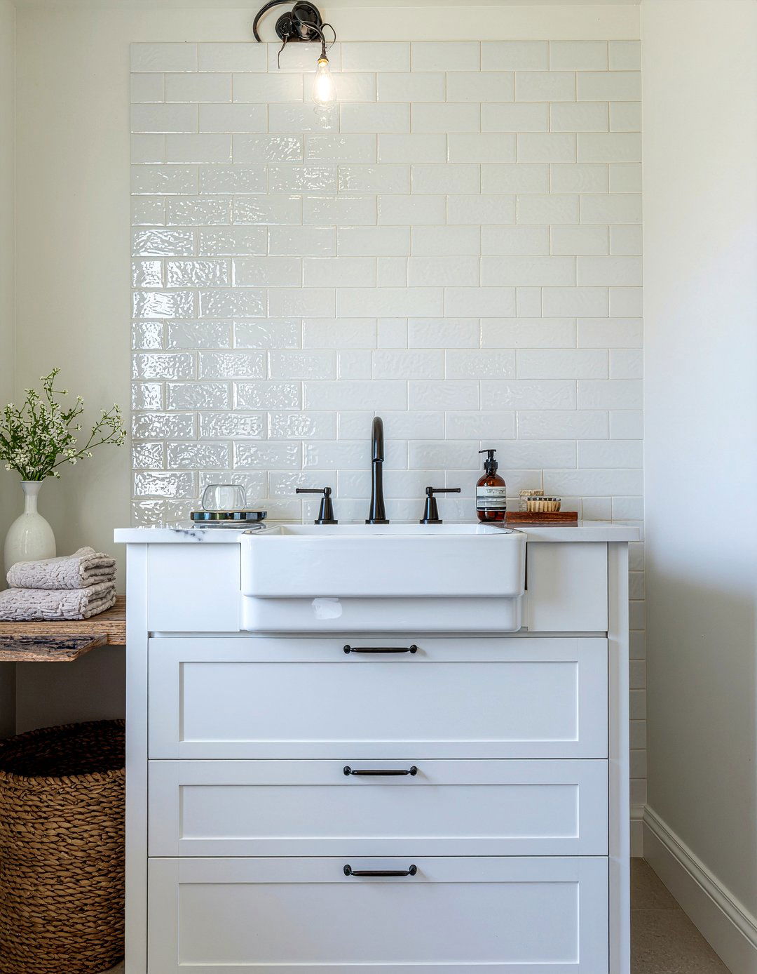 Zellige Tile Backsplash - 30 new construction bathroom ideas