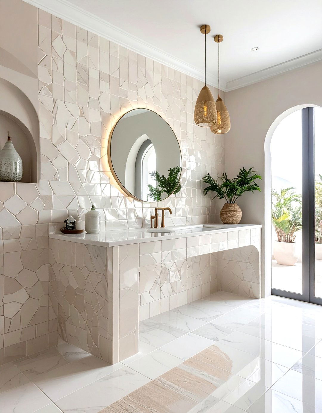 Zellige Tile Backsplash - 30 bespoke bathroom ideas