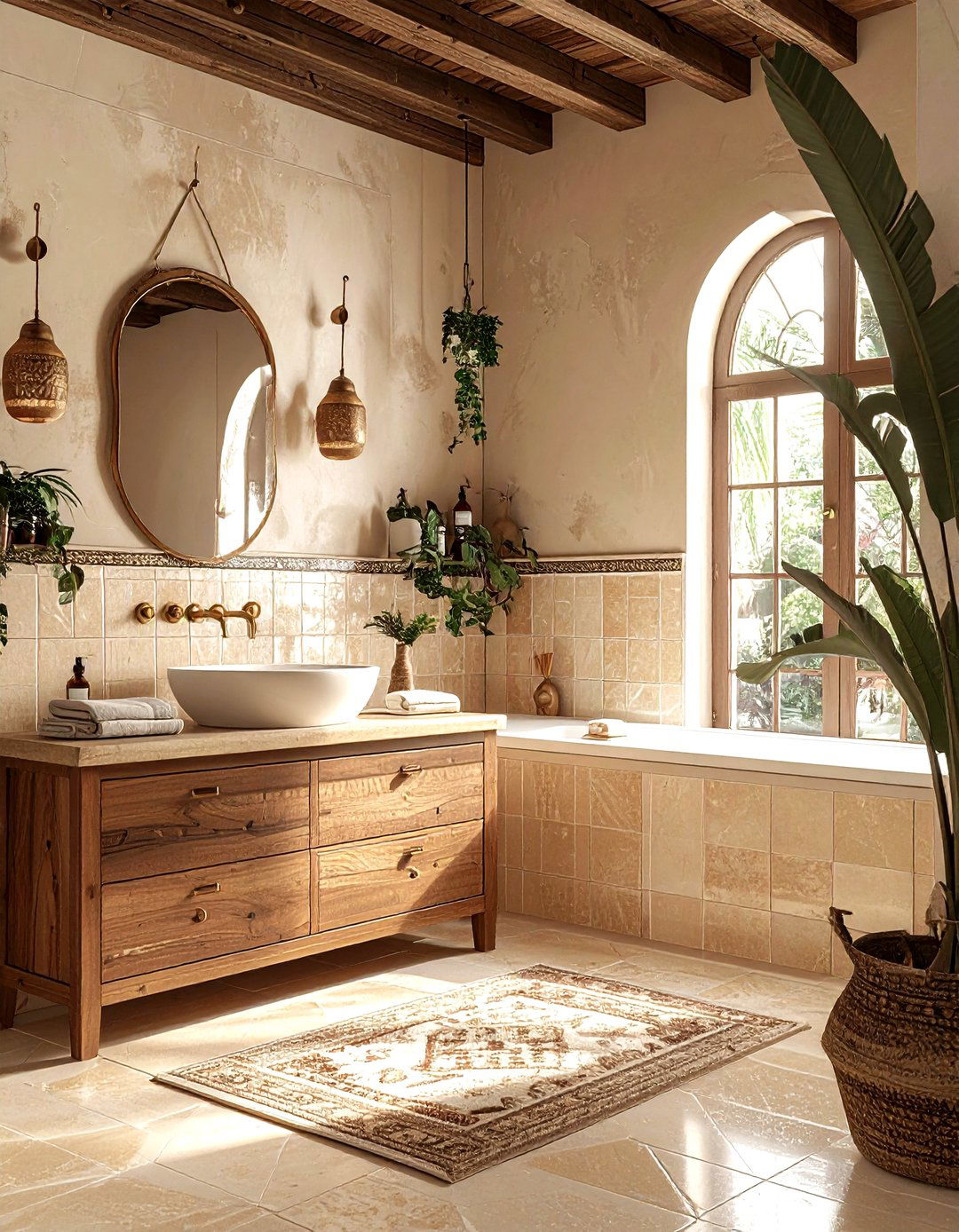 Zellige Tile Bathroom - 30 warm tone bathroom ideas