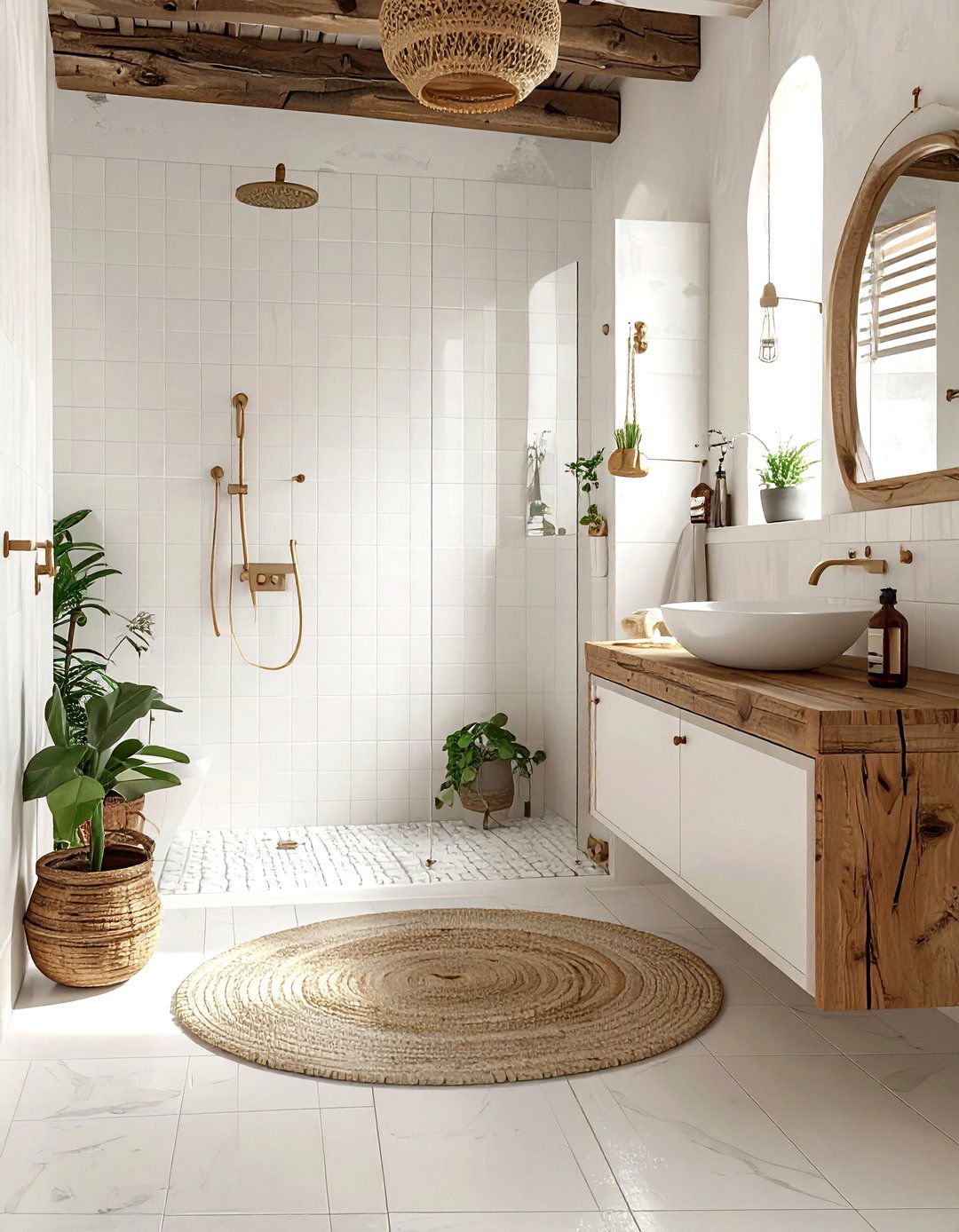 Zellige Tile Bathroom - 30 neutral bathroom ideas
