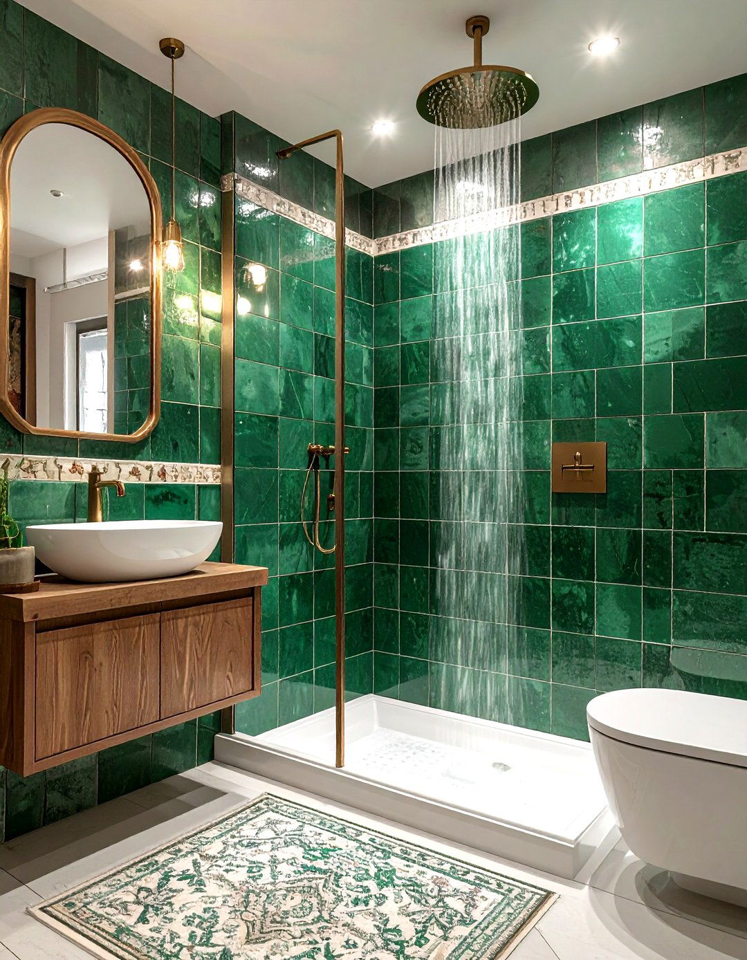Zellige Tile Shower - 30 Moroccan bathroom ideas
