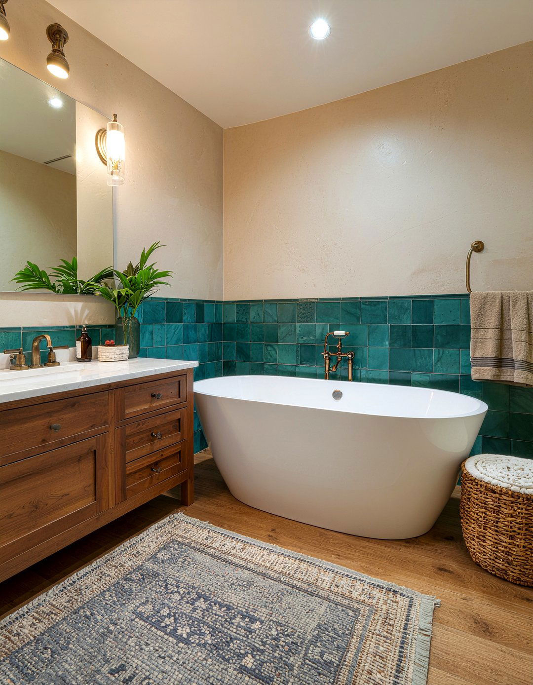 Zellige tile bathroom - 30 bathroom total transformation ideas