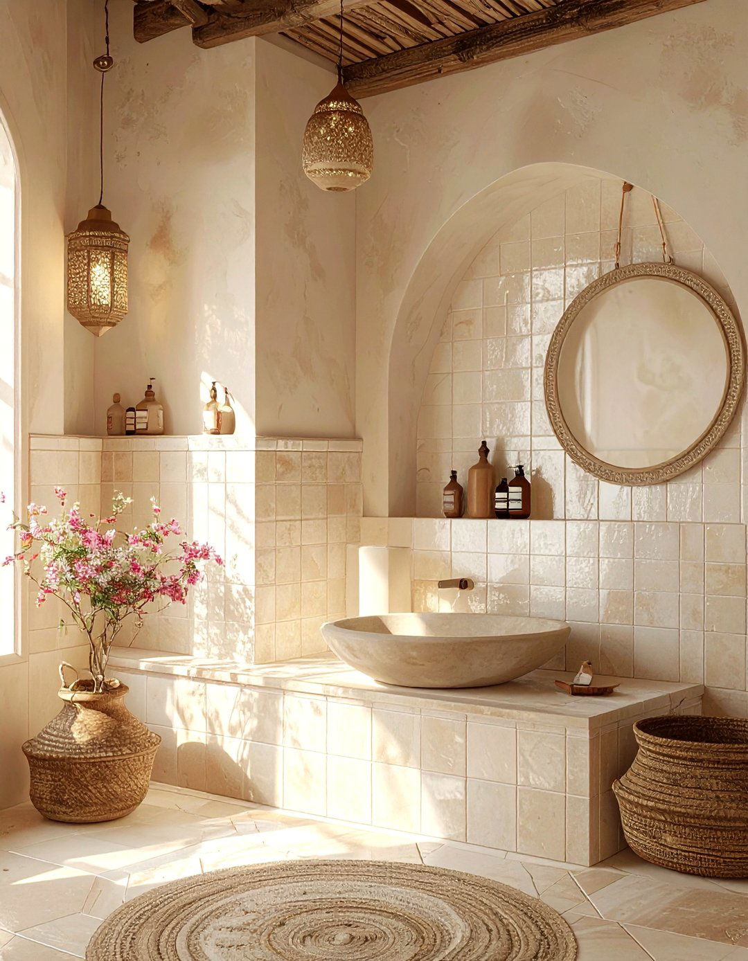 Zellige tile niche - 30 tile niche ideas