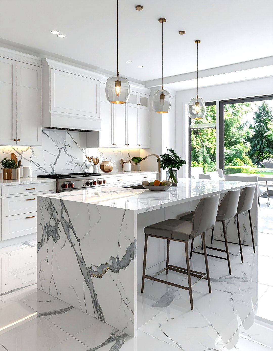 Zellige tile with marble countertop - 30 zellige tile kitchen backsplash ideas