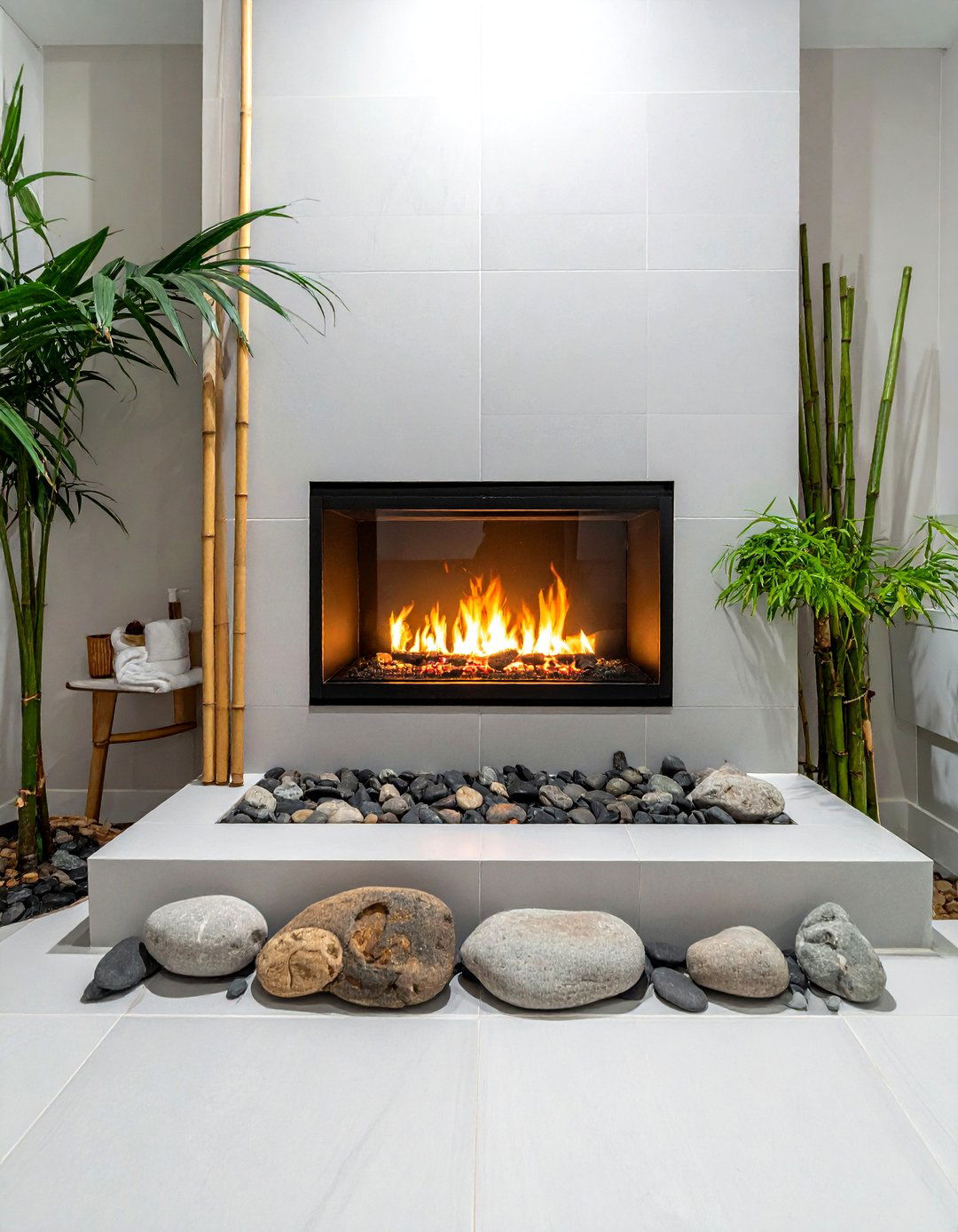 Zen Bathroom Fireplace - 30 bathroom with fireplace ideas