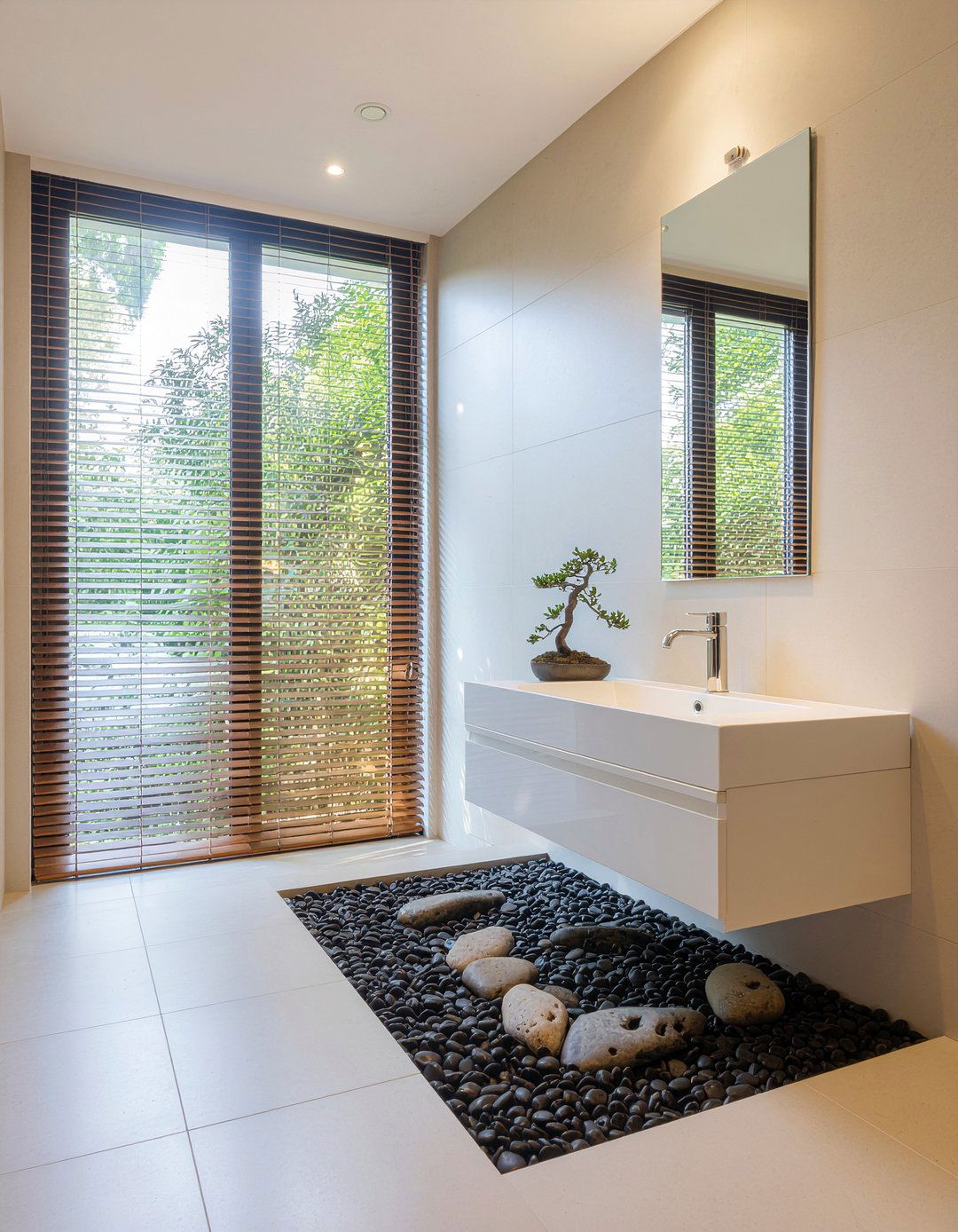 Zen Bathroom With Stones - 30 river rock bathroom ideas