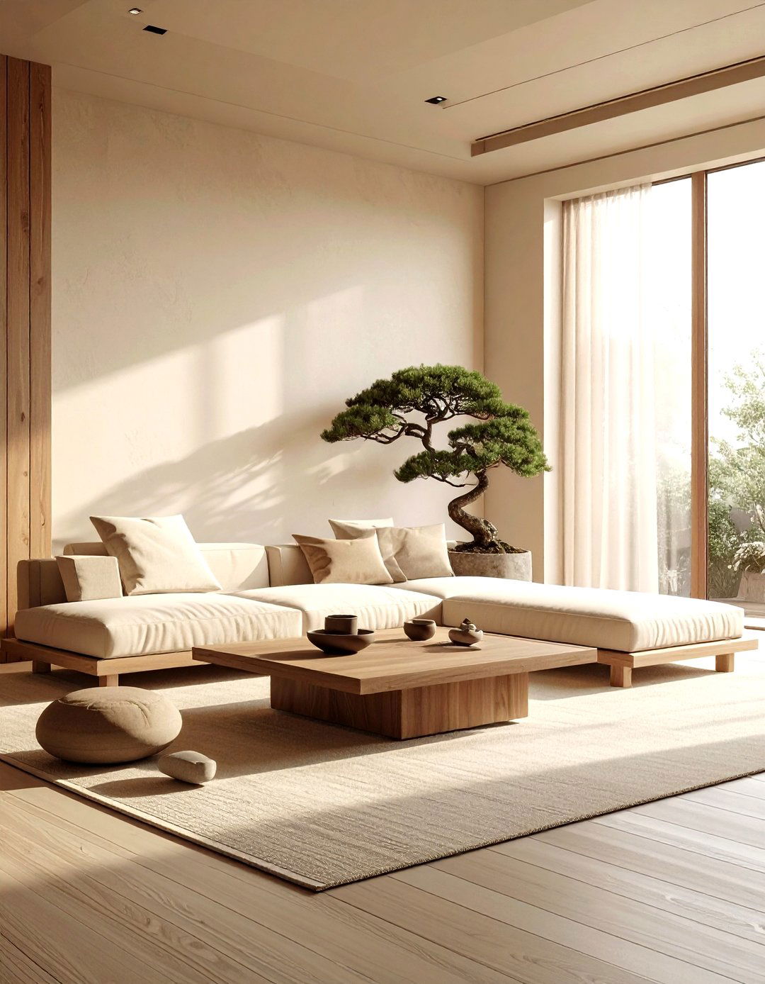 Zen Beige Living Room - 30 minimalist beige living room ideas