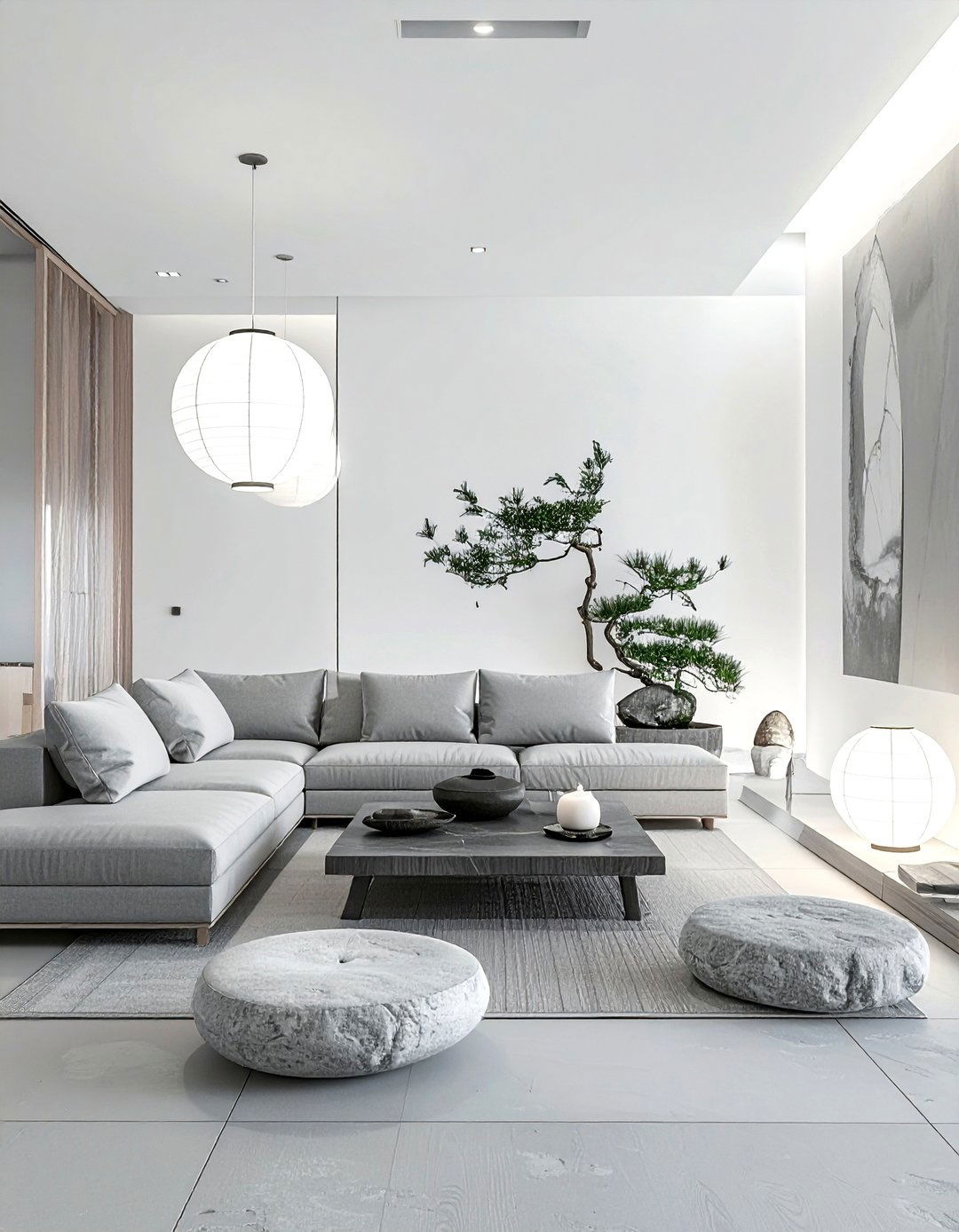 Zen Gray And White - 30 gray and white living room ideas