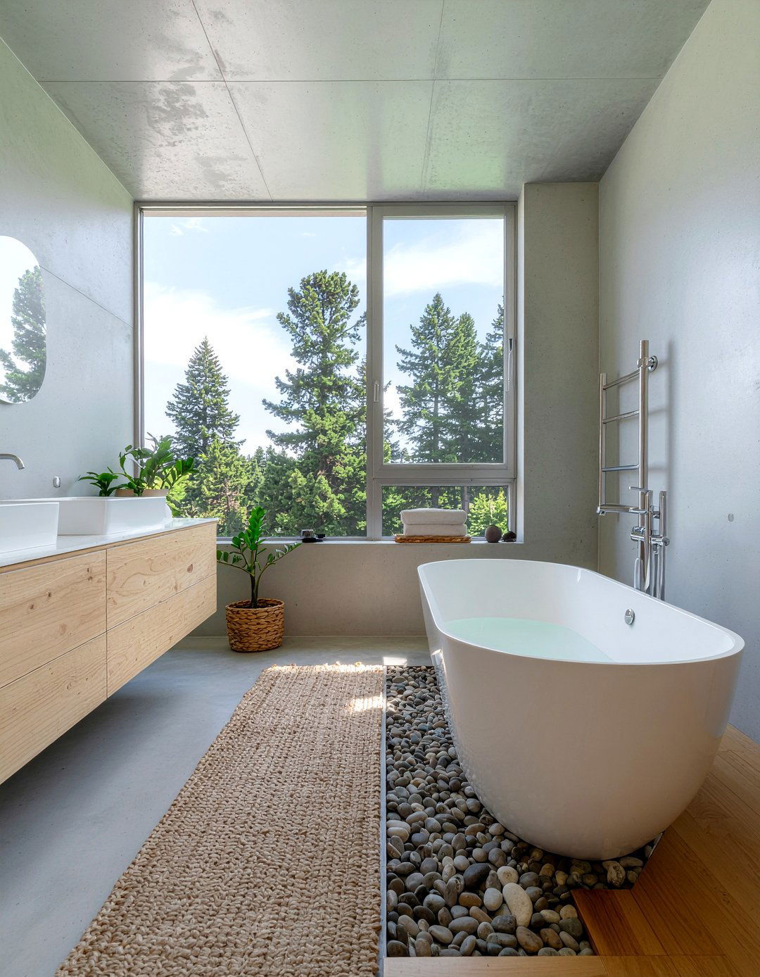 Zen Industrial Bathroom - 30 bathroom style mixing ideas