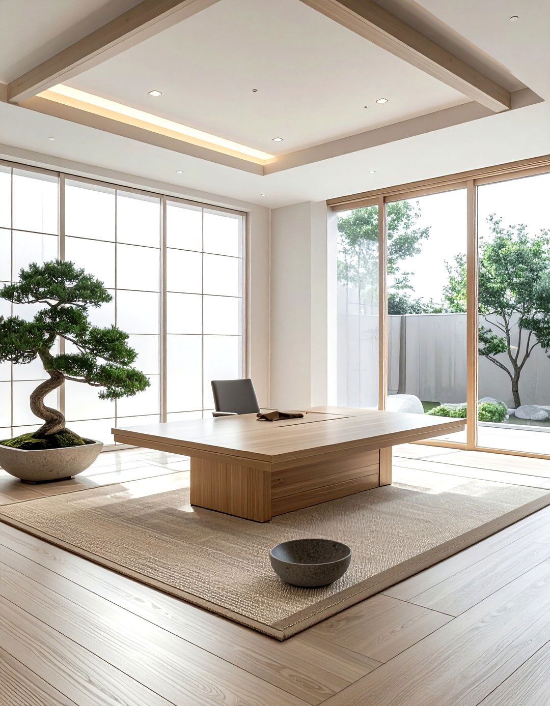 Zen Minimalist Office - 30 productive office ideas