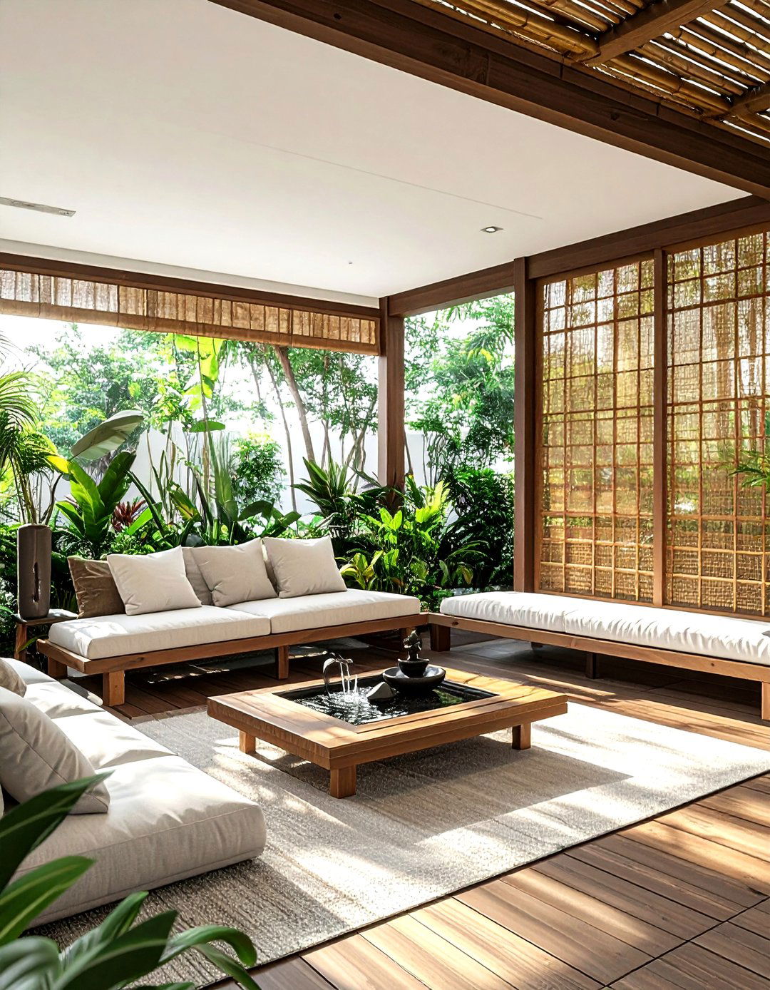 Zen Screened Porch - 30 screened porch dining ideas