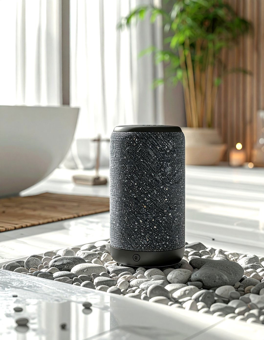 Zen bathroom speaker - 30 waterproof speaker bathroom ideas