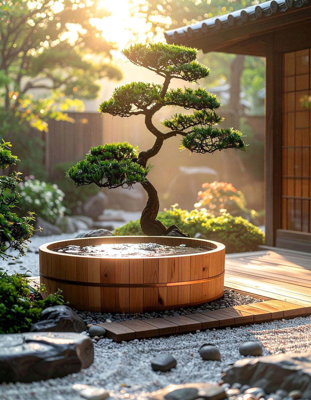 Zen soaking tub - 30 outdoor bathroom ideas