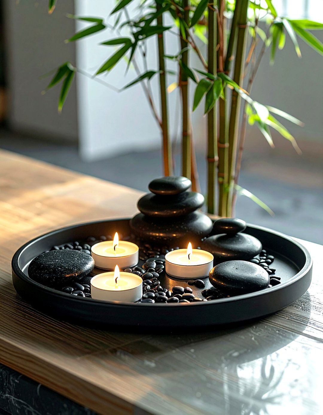 Zen stone candle garden - 30 candle arrangement ideas