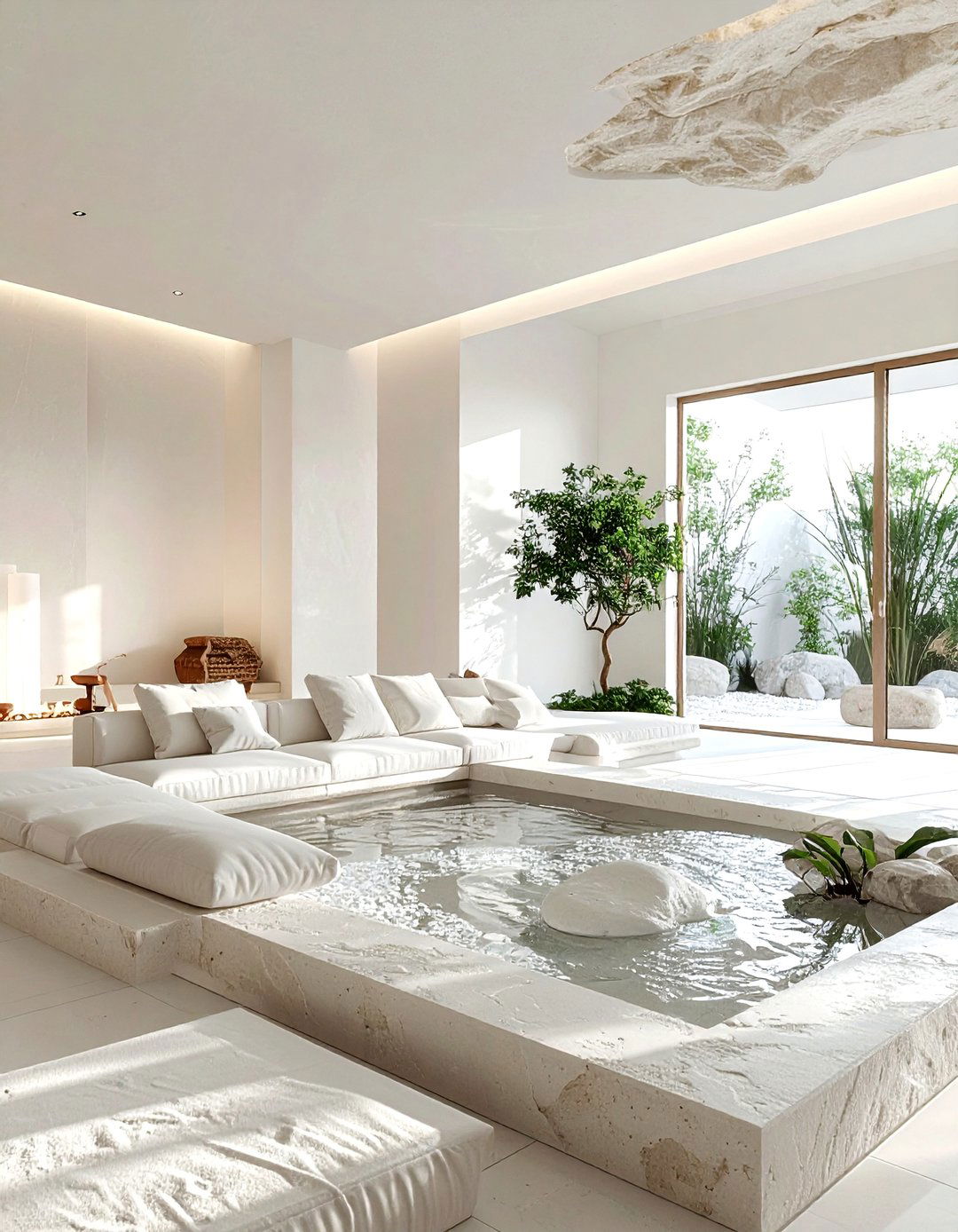Zen white living room - 30 cream and white living room ideas