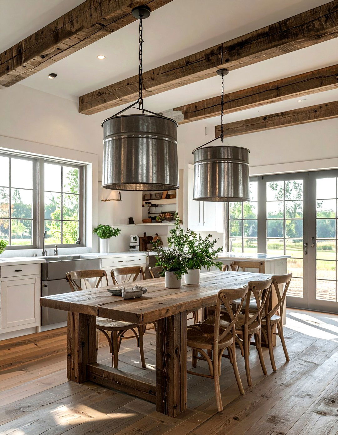 Zinc Bucket Pendant - 30 metal pendant kitchen ideas