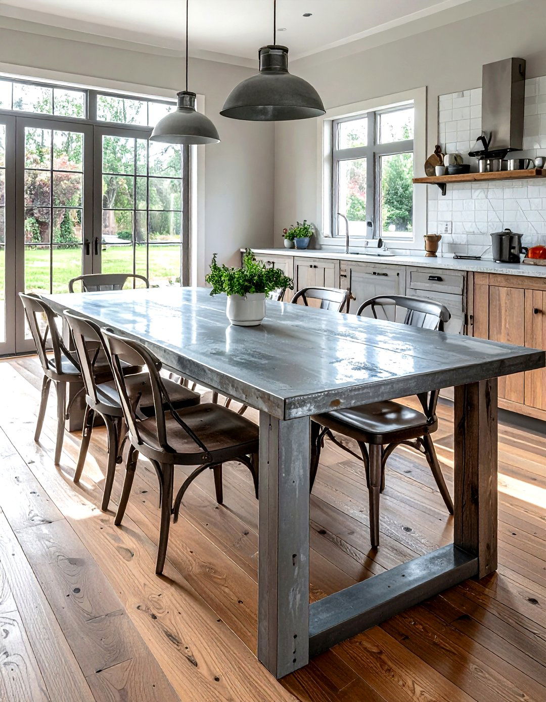 Zinc Top Dining Table - 30 large dining table ideas