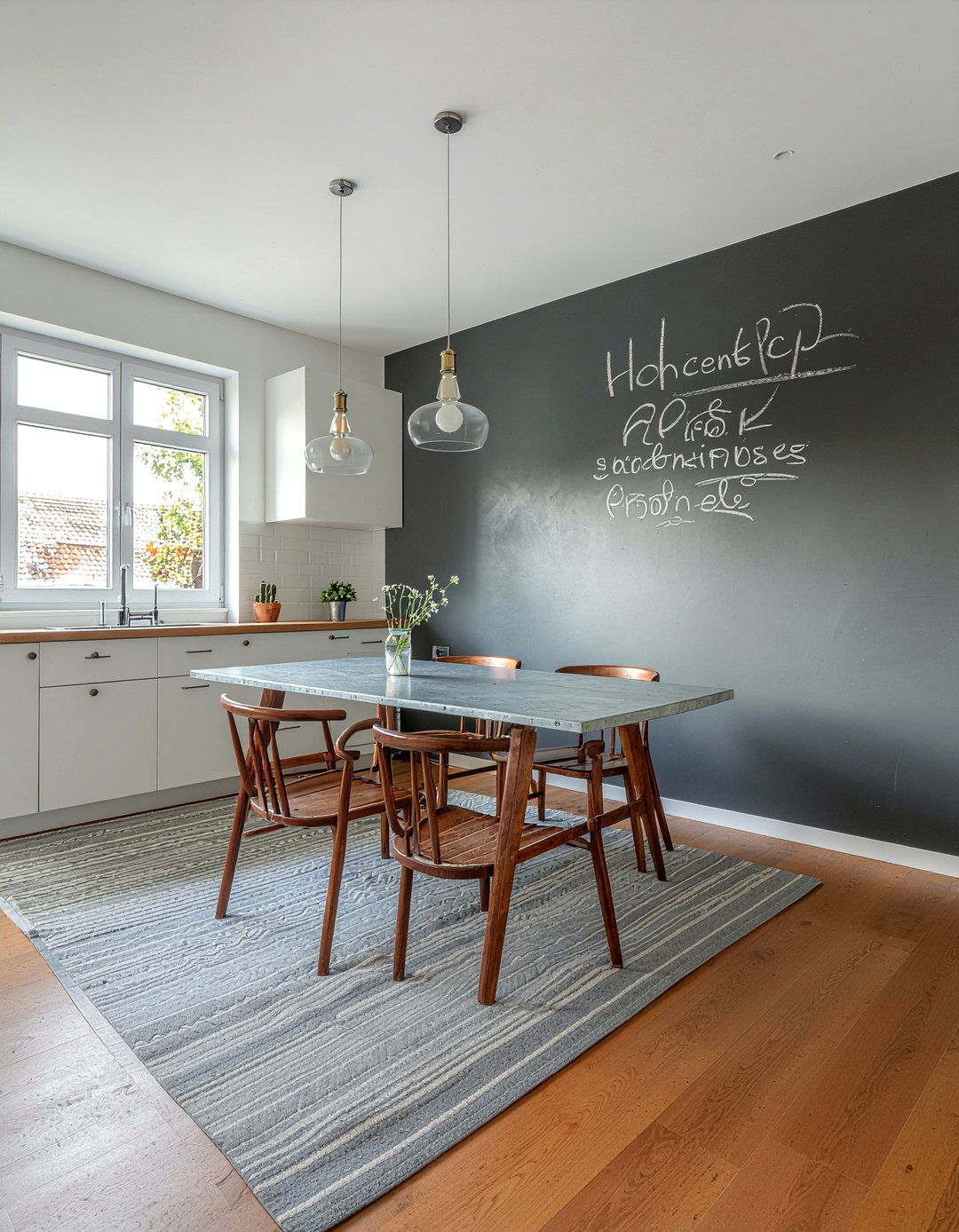 Zinc and wood dining table - 30 dining room material mixing ideas