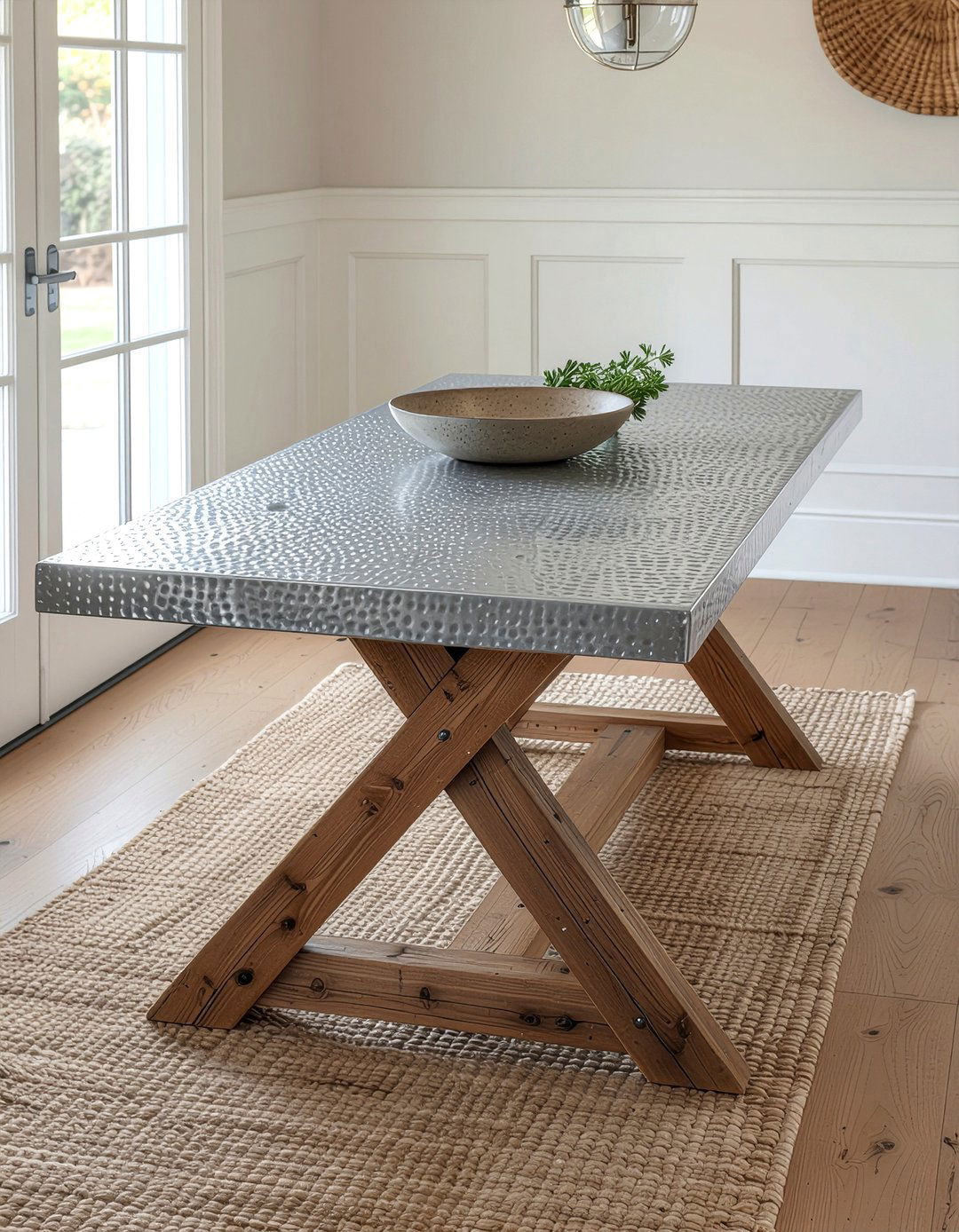 Zinc top dining table - 30 durable dining room ideas