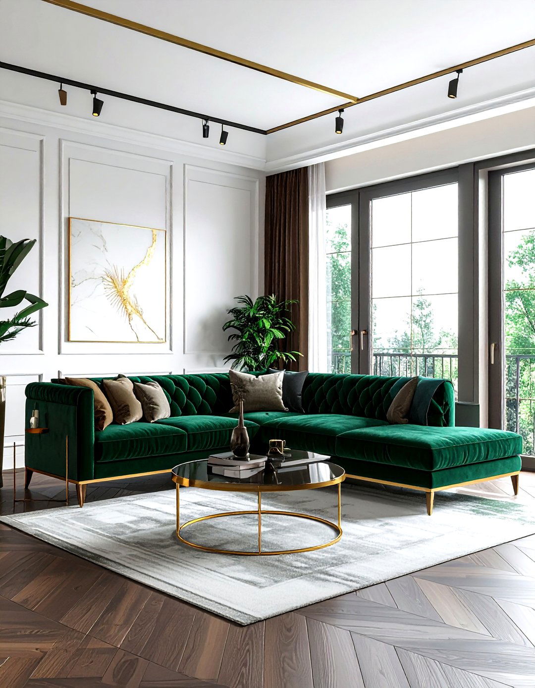 brass track lighting living room - 30 living room track lighting ideas