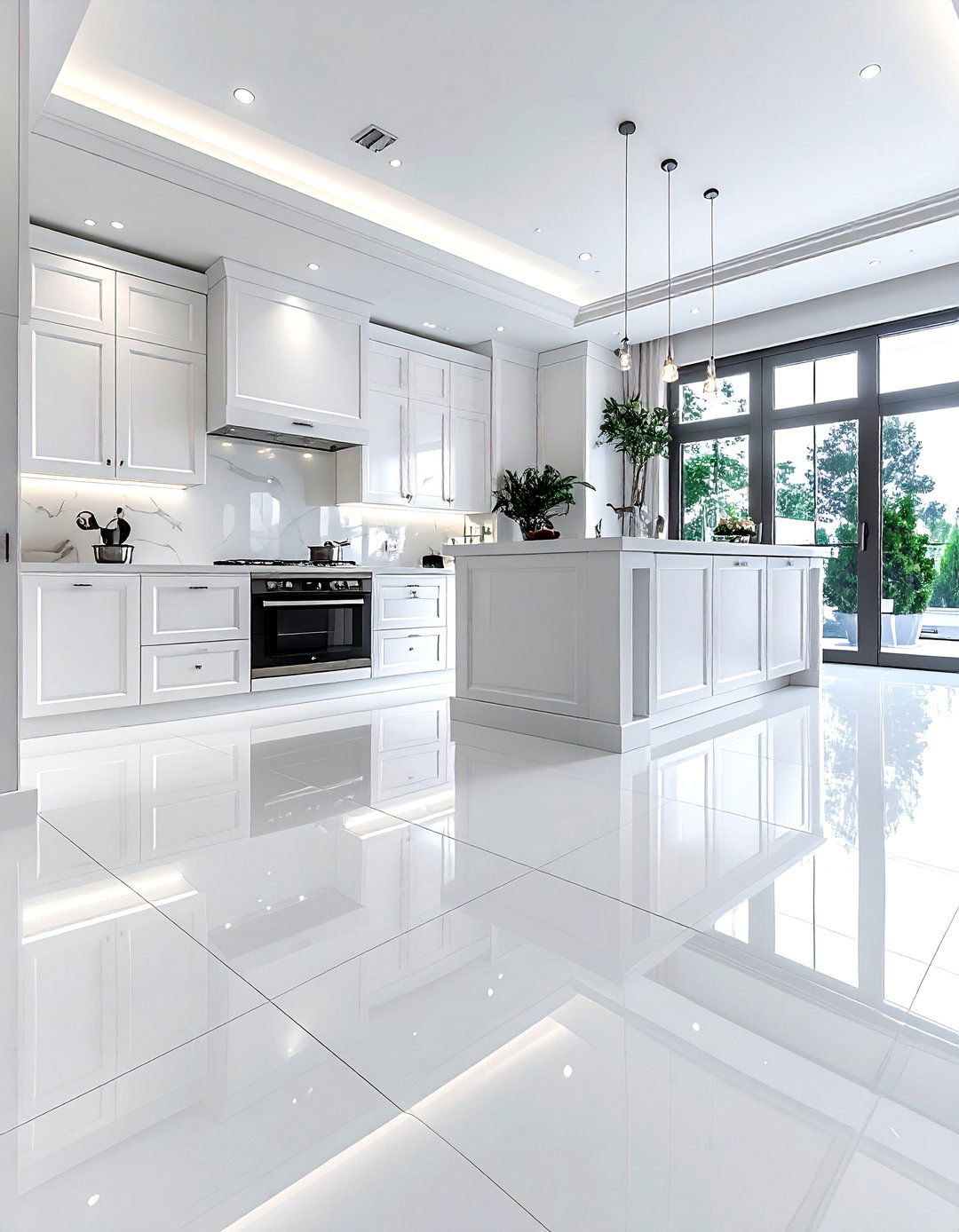 luxury white kitchen floor - 30 all white kitchen ideas