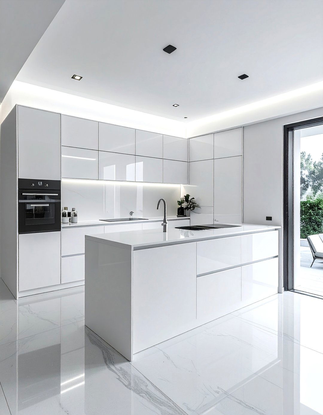 minimalist white kitchen layout - 30 all white kitchen ideas