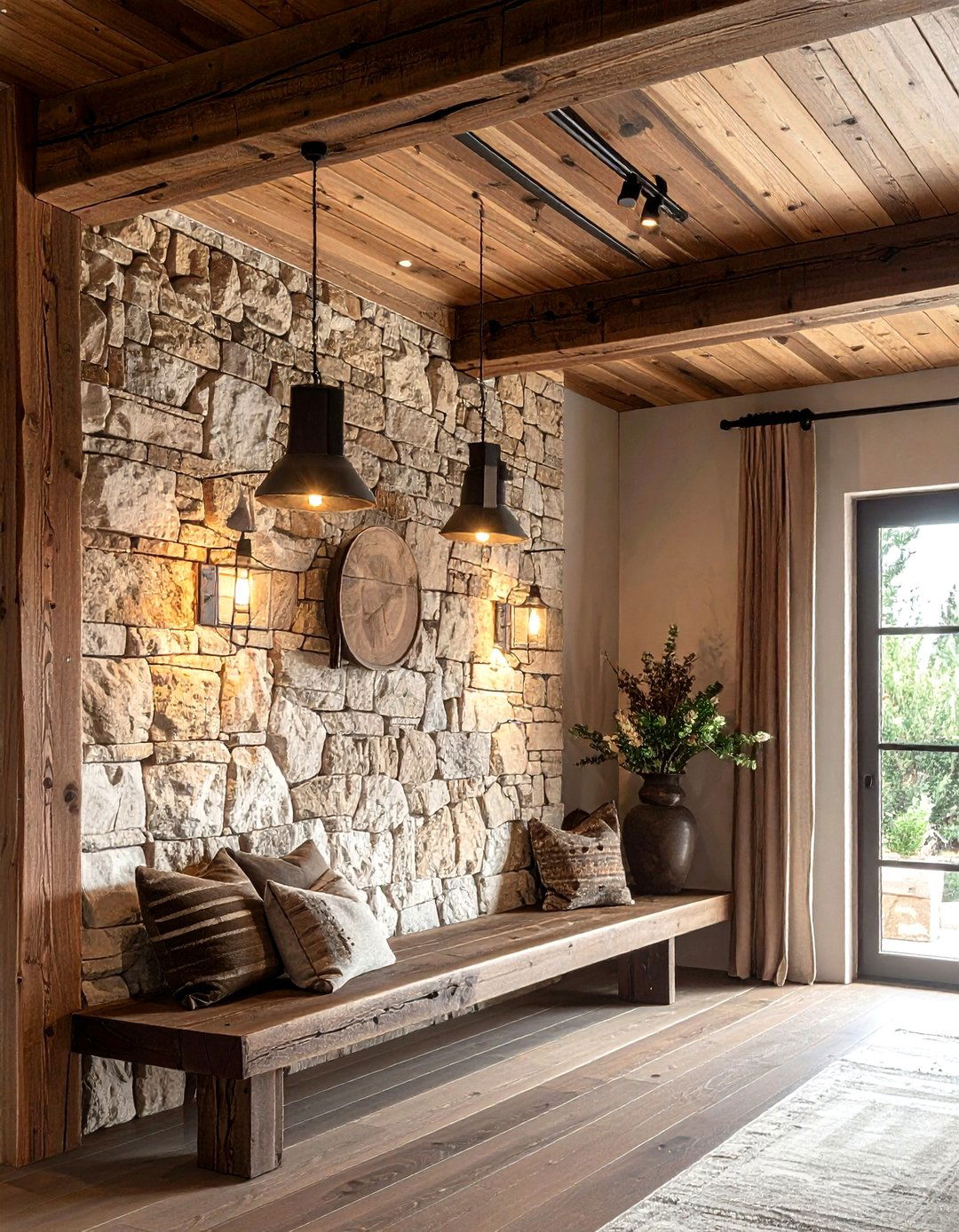 rustic wood track lighting - 30 living room track lighting ideas