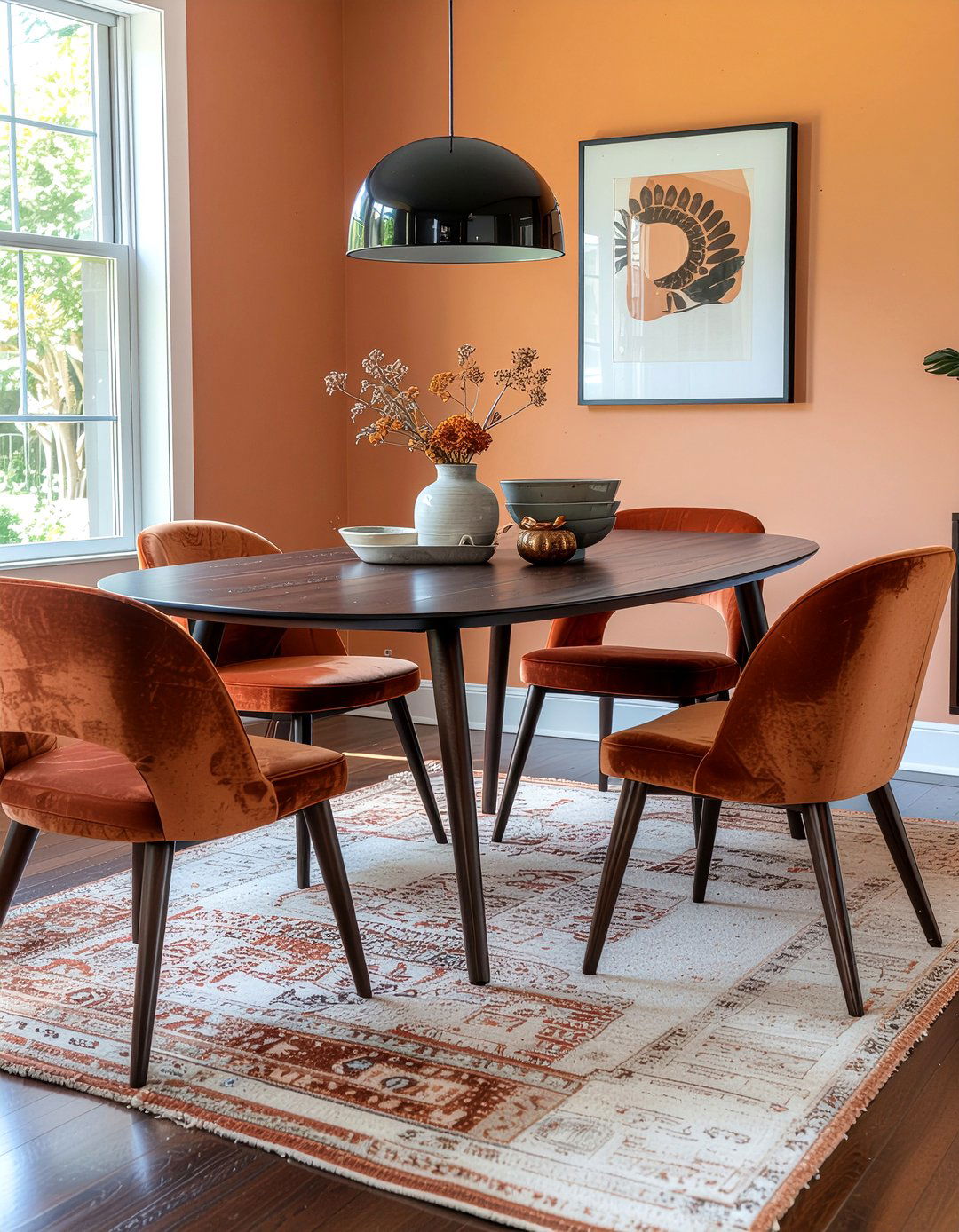 s Orange And Brown Dining Room - 30 retro dining room ideas