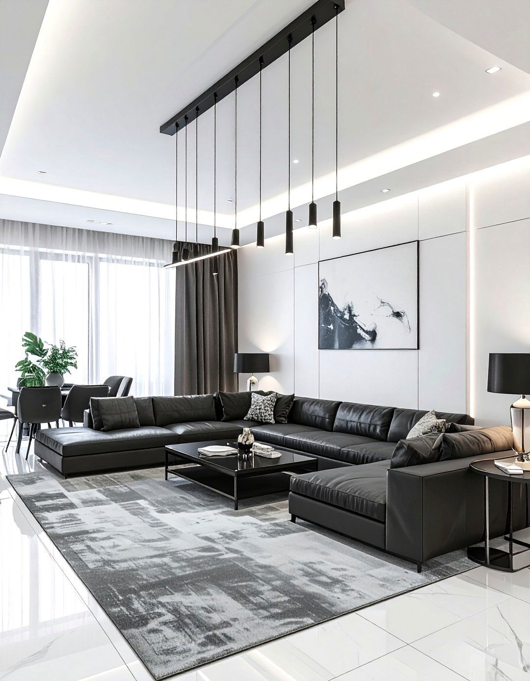 track lighting for high ceiling - 30 living room track lighting ideas