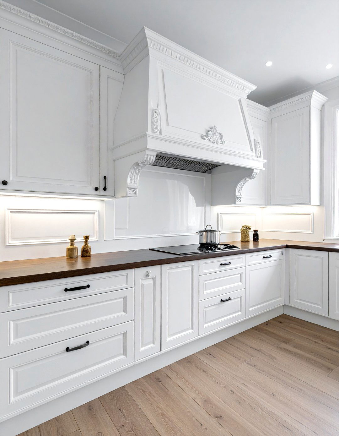 traditional white kitchen molding - 30 all white kitchen ideas