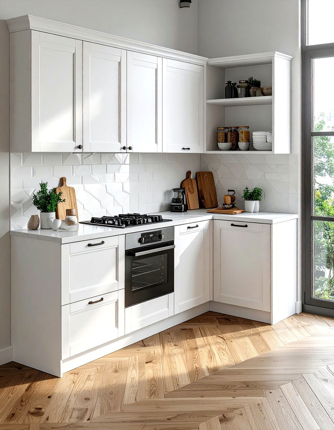 white kitchen corner cabinet - 30 all white kitchen ideas